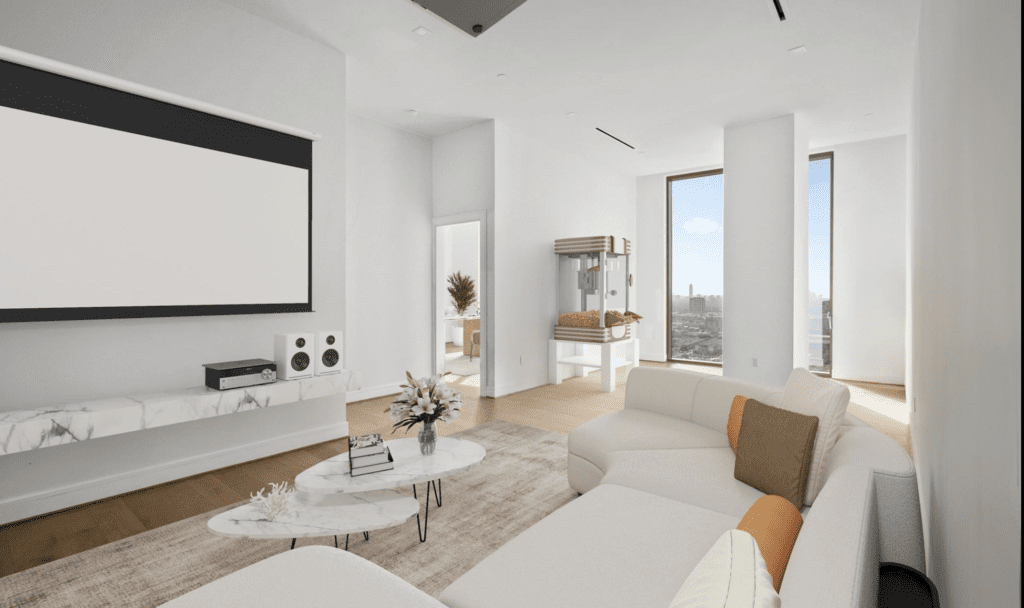A TV room at No. 3401 at 1711 Allen Parkway in The Residences at the Allen